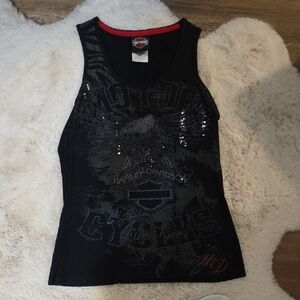 Harley-Davidson Black and Red Kids Tank Top